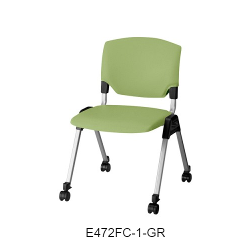 ナイキ ミーティングチェアー E470type 4本脚タイプ・キャスター付・背カバー付 肘なし 布張り E472FC-1/E472FC-3