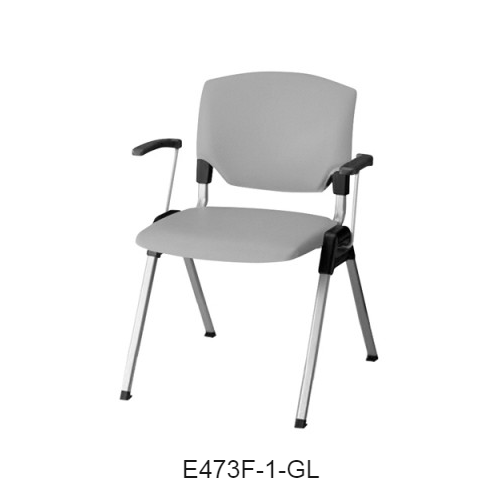 ナイキ ミーティングチェアー E470type 4本脚タイプ・背カバー付 肘付 布張り E473F-1/E473F-3