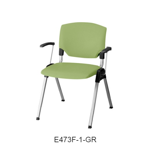 ナイキ ミーティングチェアー E470type 4本脚タイプ・背カバー付 肘付 布張り E473F-1/E473F-3