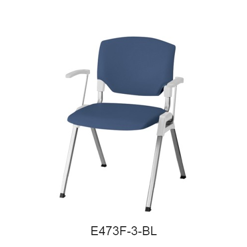 ナイキ ミーティングチェアー E470type 4本脚タイプ・背カバー付 肘付 布張り E473F-1/E473F-3