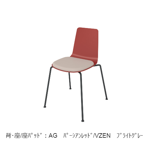 コクヨ 会議用イス(ミーティングチェア) ミケット(Mycket)チェア 4本脚 ブラック脚 PPシート 座パッド（レザー） 付き K03-B02-
