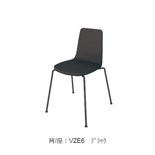 コクヨ 会議用イス(ミーティングチェア) ミケット(Mycket)チェア 4本脚 ブラック脚 張りぐるみタイプ クッション(レザー) K03-B04