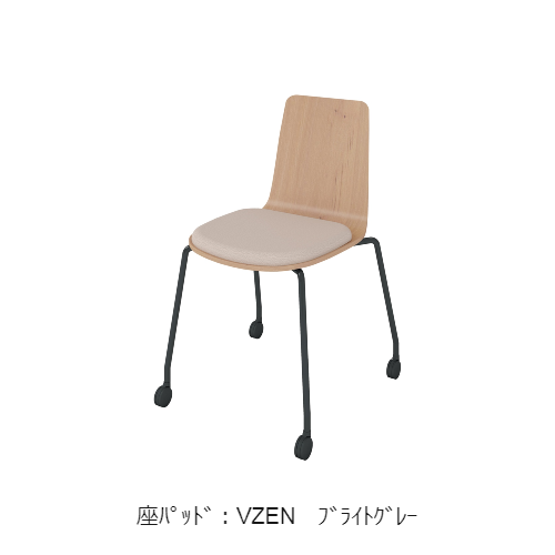 コクヨ 会議用イス(ミーティングチェア) ミケット(Mycket)チェア キャスター脚 ブラック脚 合板シート 座パッド（レザー）  K03-B23-MY3