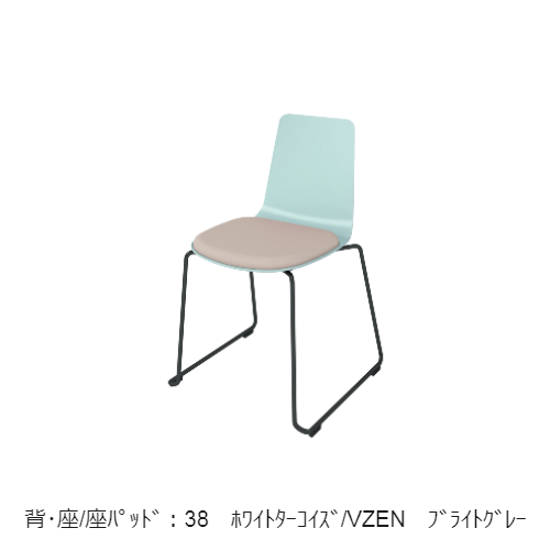 コクヨ 会議用イス(ミーティングチェア) ミケット(Mycket)チェア サークル脚 ブラック脚 PPシート 座パッド（レザー） 付き K03-B32-