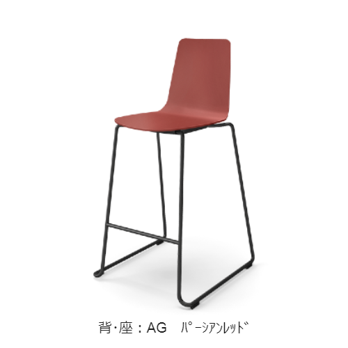 コクヨ ミーティングチェア ミケット(Mycket)チェア ハイチェアー ブラック脚 PPシート 座パッドなし K03-B40-