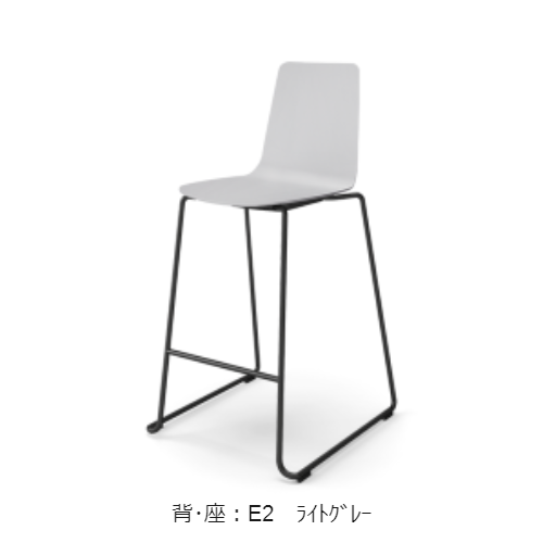 コクヨ ミーティングチェア ミケット(Mycket)チェア ハイチェアー ブラック脚 PPシート 座パッドなし K03-B40-