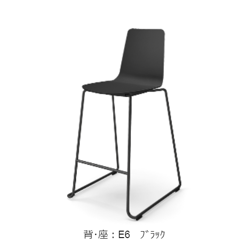 コクヨ ミーティングチェア ミケット(Mycket)チェア ハイチェアー ブラック脚 PPシート 座パッドなし K03-B40-