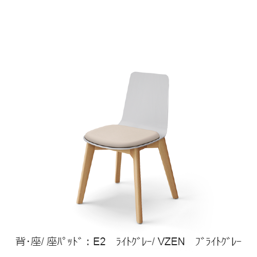 コクヨ 会議用イス(ミーティングチェア) ミケット(Mycket)チェア 木脚 PPシート 座パッド（レザー） 付き K03-D02