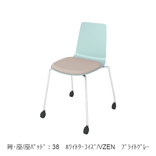 コクヨ 会議用イス(ミーティングチェア) ミケット(Mycket)チェア キャスター脚 メッキ脚 PPシート 座パッド（レザー） 付き K03-M22-