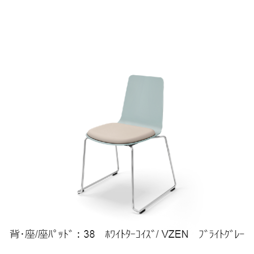 コクヨ 会議用イス(ミーティングチェア) ミケット(Mycket)チェア サークル脚 メッキ脚 PPシート 座パッド（レザー） 付き K03-M32-