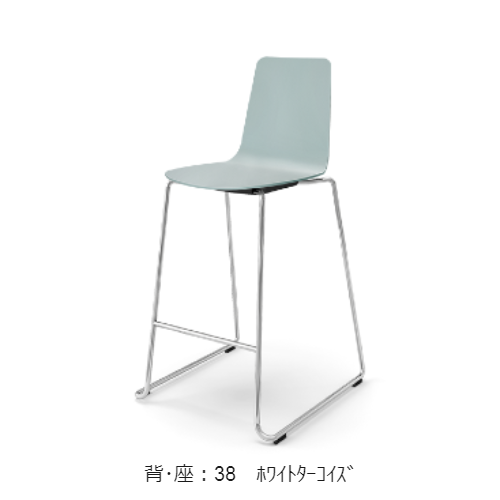 コクヨ ミーティングチェア ミケット(Mycket)チェア ハイチェアー メッキ脚 PPシート 座パッドなし K03-M40-