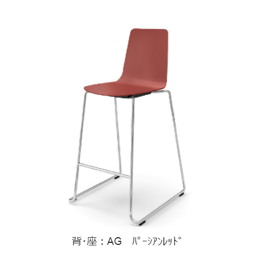 コクヨ ミーティングチェア ミケット(Mycket)チェア ハイチェアー メッキ脚 PPシート 座パッドなし K03-M40-