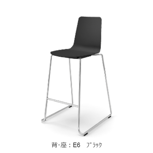 コクヨ ミーティングチェア ミケット(Mycket)チェア ハイチェアー メッキ脚 PPシート 座パッドなし K03-M40-