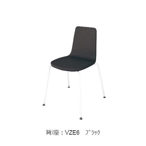 コクヨ 会議用イス(ミーティングチェア) ミケット(Mycket)チェア 4本脚 ホワイト脚 張りぐるみタイプ クッション(レザー) K03-W04