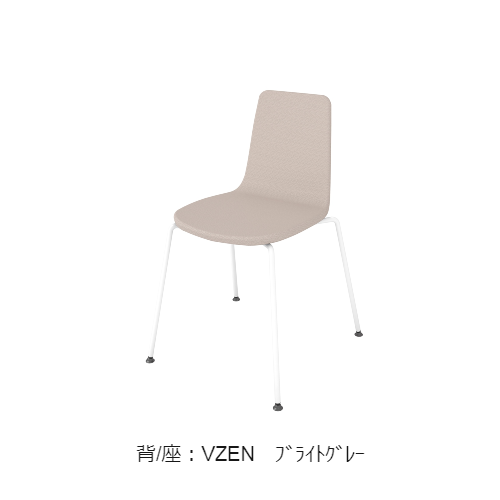 コクヨ 会議用イス(ミーティングチェア) ミケット(Mycket)チェア 4本脚 ホワイト脚 張りぐるみタイプ クッション(レザー) K03-W04