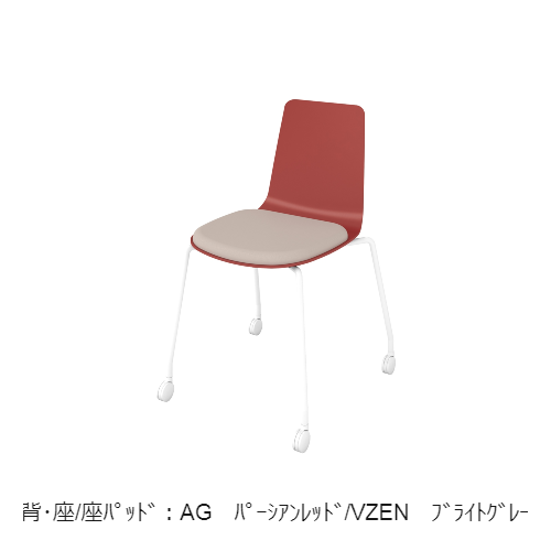 コクヨ 会議用イス(ミーティングチェア) ミケット(Mycket)チェア キャスター脚 ホワイト脚 PPシート 座パッド（レザー） 付き K03-W22