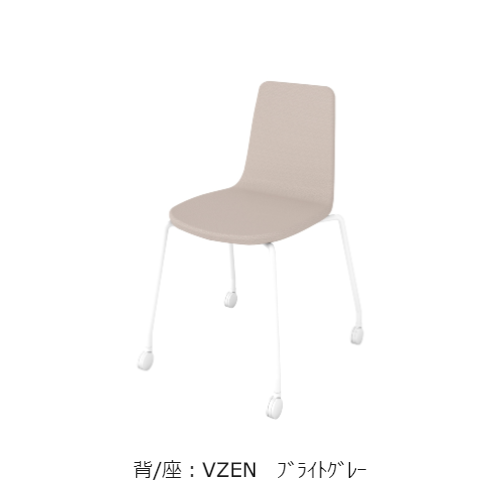 コクヨ 会議用イス(ミーティングチェア) ミケット(Mycket)チェア キャスター脚 ホワイト脚 張りぐるみタイプ クッション(レザー) K03-W24
