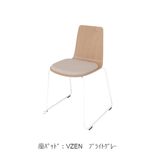 コクヨ 会議用イス(ミーティングチェア) ミケット(Mycket)チェア サークル脚 ホワイト脚 合板シート 座パッド（レザー） 付 K03-W33-MY3