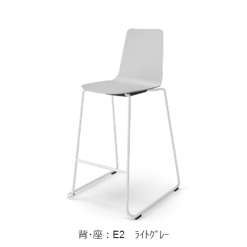 コクヨ ミーティングチェア ミケット(Mycket)チェア ハイチェアー ホワイト脚 PPシート 座パッドなし K03-W40-