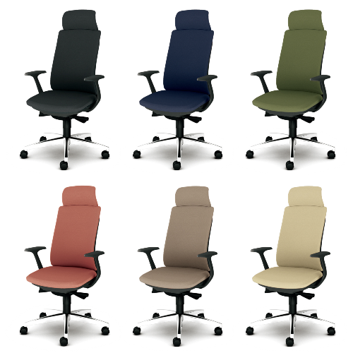 PLUS プラス ベネスチェア BeneS ダークグレーフレーム エクストラハイバック 固定肘 アルミ脚 KB-BN35SL