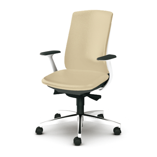 プラス ベネスチェア BeneS ビニールレザー張り バイカラーフレーム ハイバック 固定肘 アルミ脚 KB-BN514NL