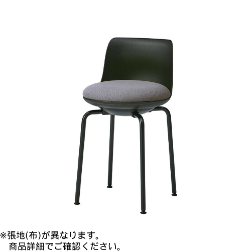 オカムラ ミーティングチェア ピルエットチェア スチール脚 ブラックシェル 布張 インターロック L122FB-FXW