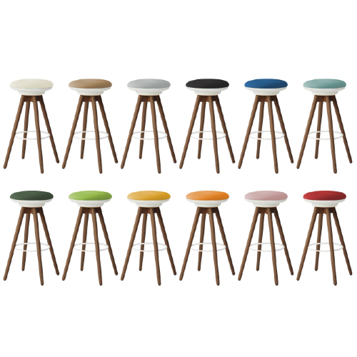 オカムラ ピルエットチェア pirouetto 木脚ハイスツール ネオウッドダーク脚 ホワイトシェル 布張 L122GW-F