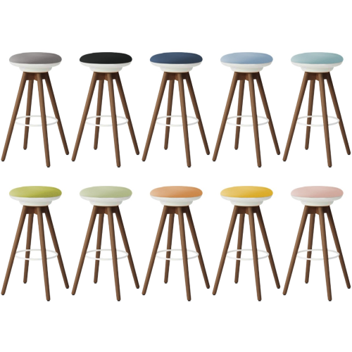 オカムラ ピルエットチェア pirouetto 木脚ハイスツール ネオウッドダーク脚 ホワイトシェル ビニールレザー L122GW-P