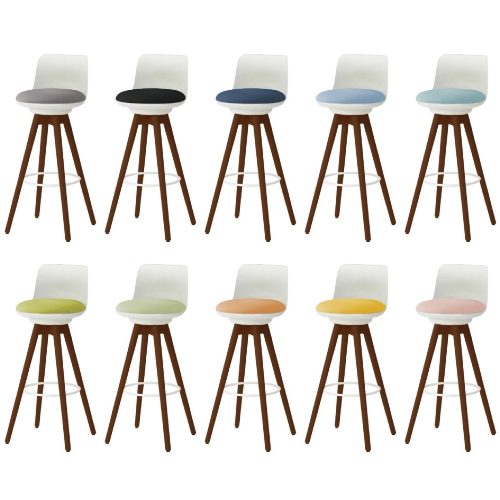 オカムラ ピルエットチェア pirouetto 木脚チェア ネオウッドダーク脚 ホワイトシェル ビニールレザー L122HY-P