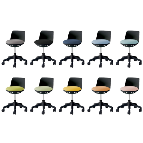 オカムラ ピルエットチェア pirouetto 5本脚チェア ブラック脚 ブラックシェル ナイロンキャスター ビニールレザー L122VA-P