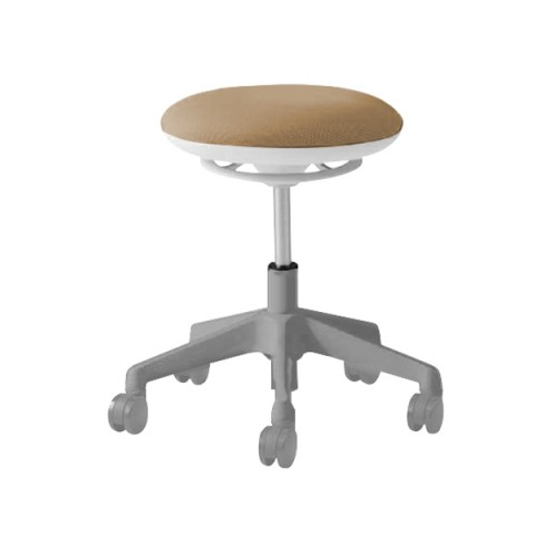 オカムラ ピルエットチェア pirouetto 5本脚スツール グレー脚 ホワイトシェル ナイロンキャスター 布張 L890RS-F