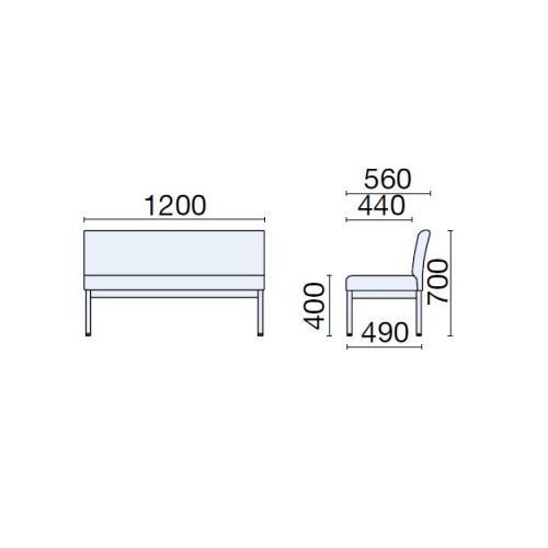 プラス ロビーチェア LS-100リーズ サイズ