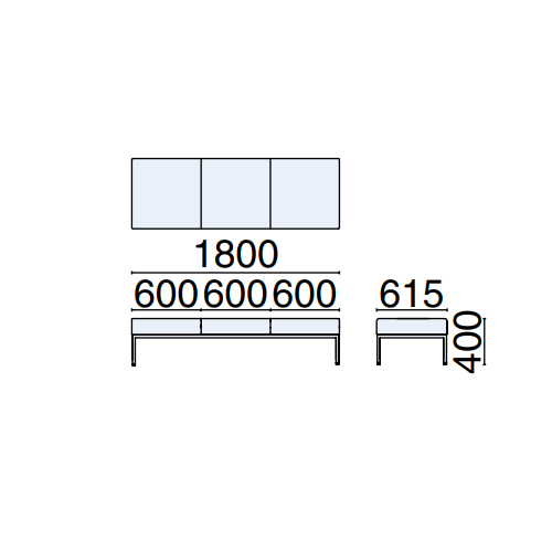 プラス ロビーチェア LS-150リーズ サイズ