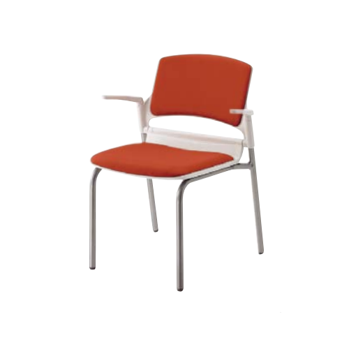 内田洋行 MF-180シリーズ グライド脚 ビニールレザー張り 肘付 MF-181NGA/6-111-391