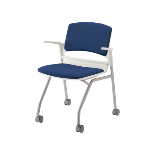 内田洋行 MF-180シリーズ ネスティング脚 ビニールレザー張り 肘付 MF-181NNA/6-111-395