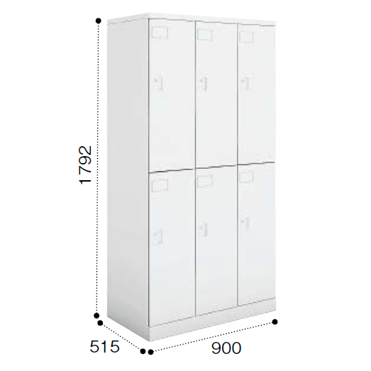 コクヨ KOKUYO シーフォート 6人用ロッカー W300・2段タイプ カラー扉