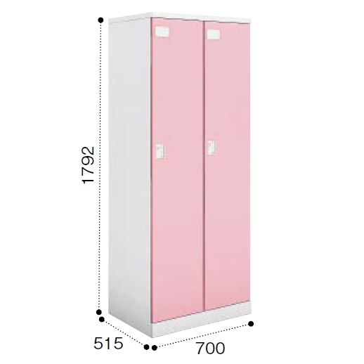 コクヨ シーフォート 2人用ロッカー 扉W350 カラー扉タイプ Pボタン錠 NLK-P235