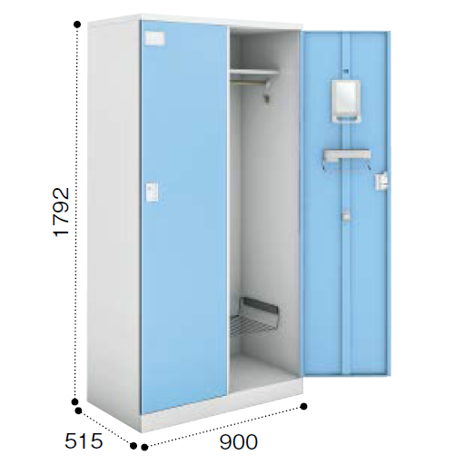 コクヨ シーフォート 2人用ロッカー 扉W450 カラー扉タイプ Pボタン錠 NLK-P245