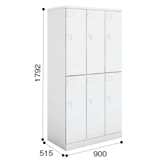 コクヨ シーフォート 6人用ロッカー W300・2段タイプ カラー扉タイプ Pボタン錠 NLK-P630
