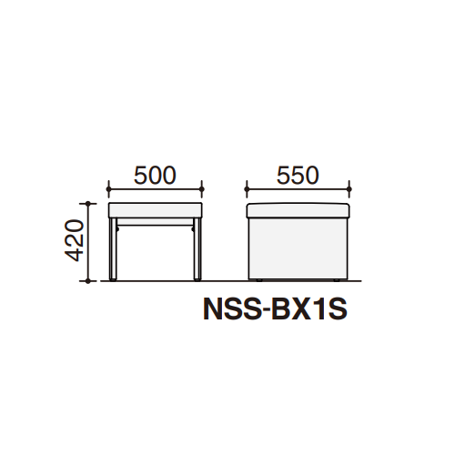 コクヨ ロビーチェアー SSシリーズ ソファータイプ 背付 3人用アームレスチェアー エコPVCレザー張り NSS-LX3S　サイズ