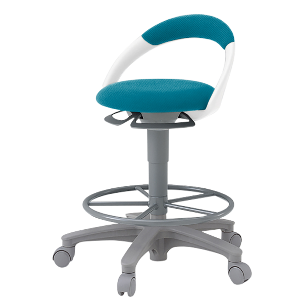 イトーキ 医療家具 サポートスツール 背付 足掛付 キャスター付 布張り PCK-1102PV