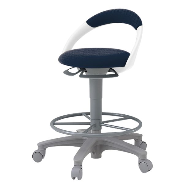 イトーキ 医療家具 サポートスツール 背付 足掛付 キャスター付 布張り PCK-1102PV