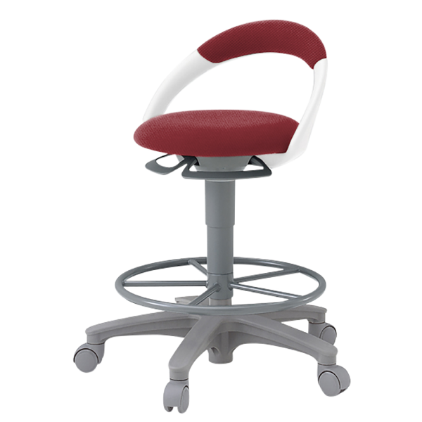 イトーキ 医療家具 サポートスツール 背付 足掛付 キャスター付 布張り PCK-1102PV