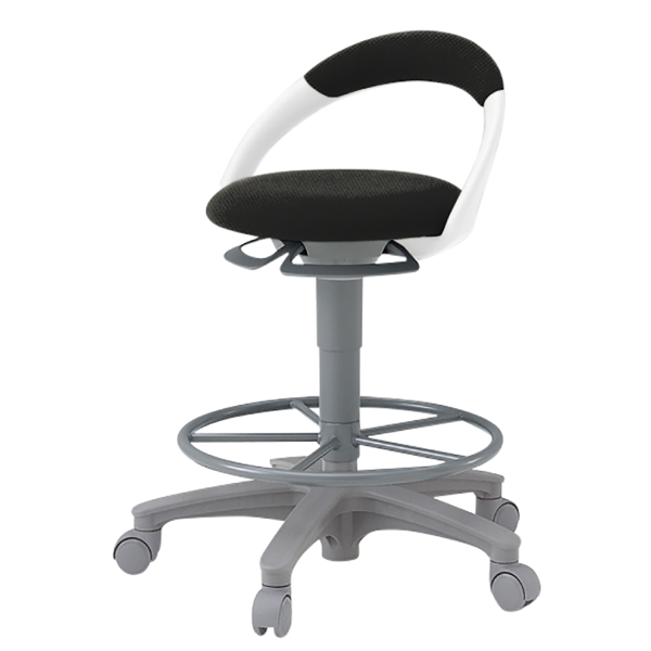 イトーキ 医療家具 サポートスツール 背付 足掛付 キャスター付 布張り PCK-1102PV