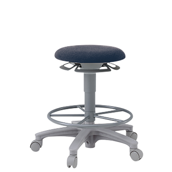 イトーキ 医療家具 サポートスツール 背なし 足掛付 キャスター付 布