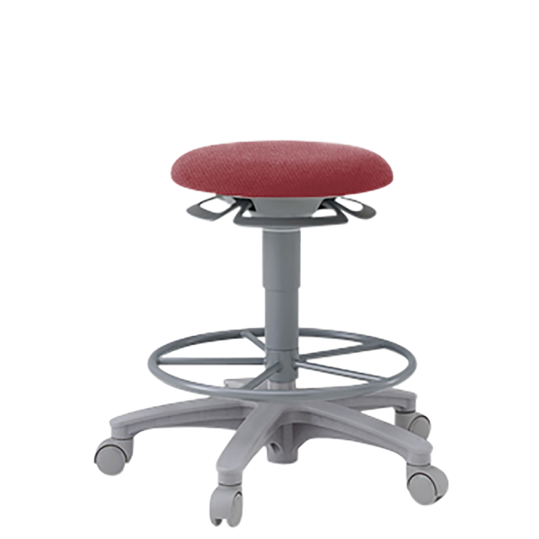 イトーキ 医療家具 サポートスツール 背なし 足掛付 キャスター付 布