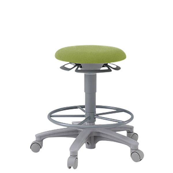 イトーキ 医療家具 サポートスツール 背なし 足掛付 キャスター付 布