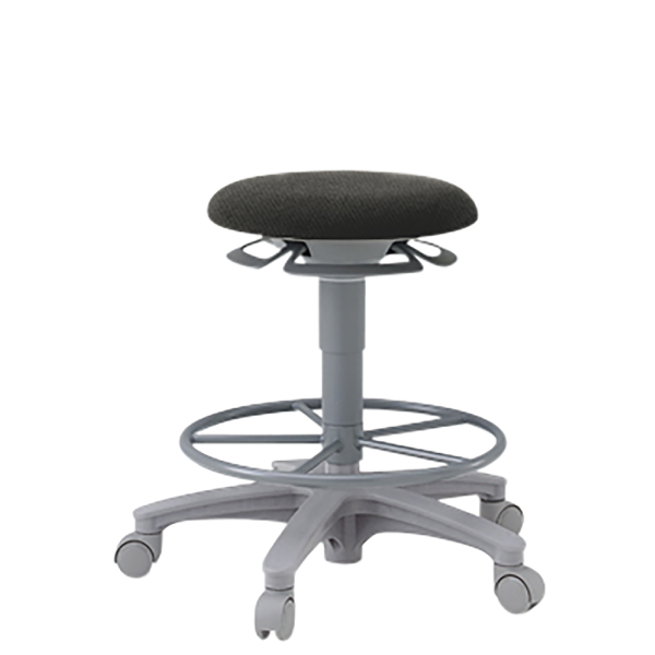 イトーキ 医療家具 サポートスツール 背なし 足掛付 キャスター付 布