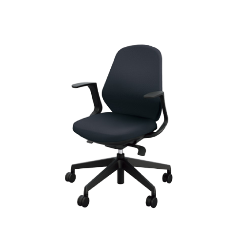 ナイキ トートバックチェア(Tote back) RBCE型 布張り ローバック 肘付 ブラックボディ RBCEB511F