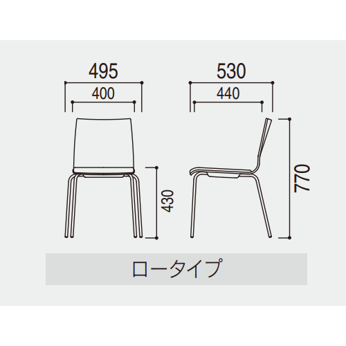 ウチダ リフレッシュタイプチュア RBK-2シリーズ 木目ヌード背座　サイズ　寸法
